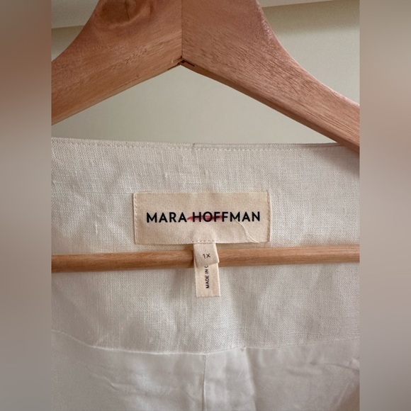 Mara Hoffman: White Francesca Wrap Dress with Puffy Sleeves, Size 1X, NWOT - Picture 4 of 5